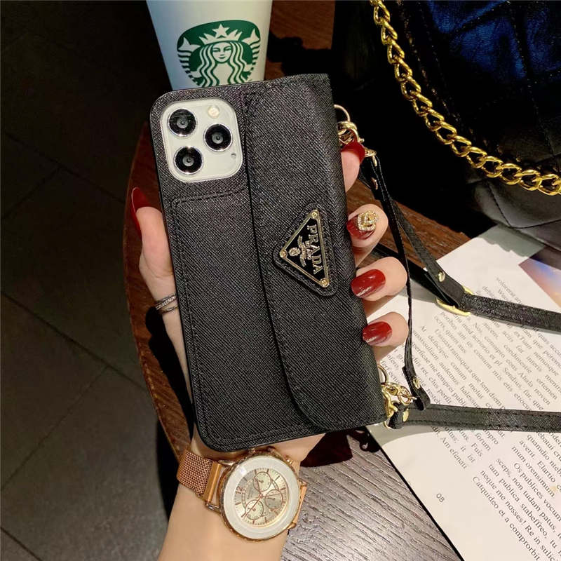 プラダ スマホケース16/16pro 背面 収納 iphone15/14pro maxケース 斜め掛け prada 新作 アイフォン13/11pro ケース ブランド レディース iphone ケース 便利