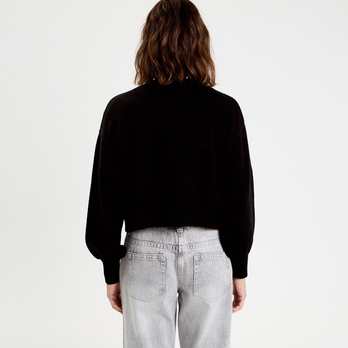 Gilet avec perles noir femme