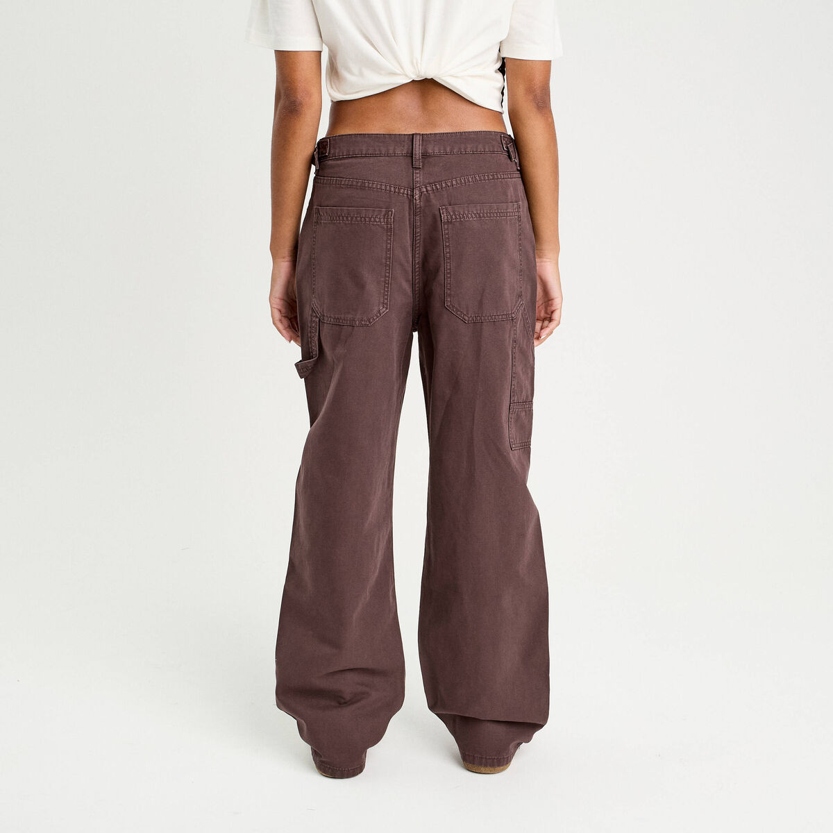 Jean wide leg carpenter marron foncé femme