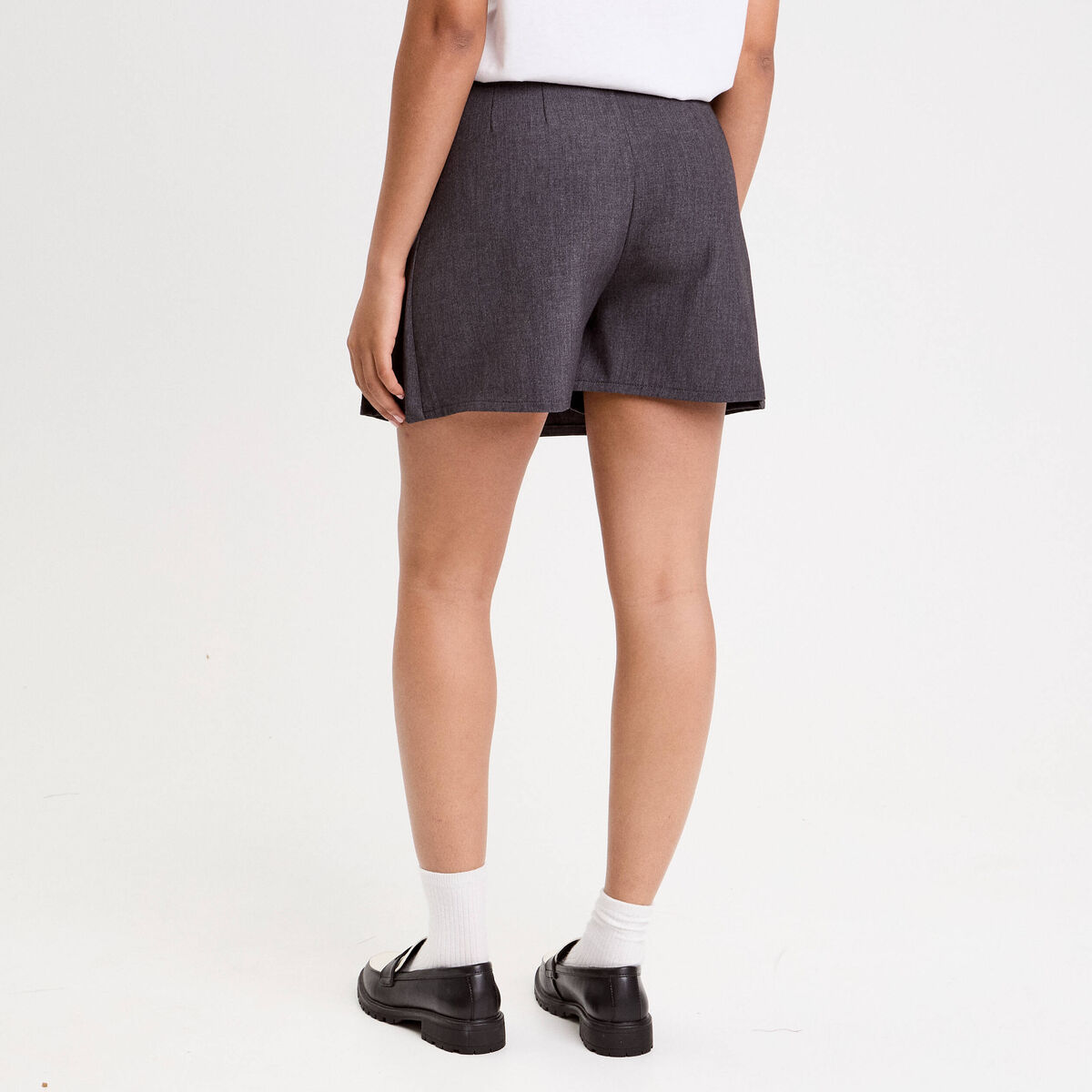 Jupe courte évasée gris foncé femme