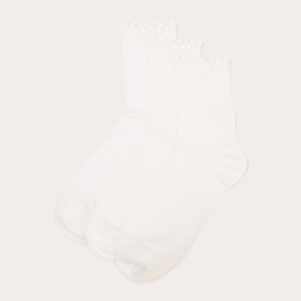 Lot de 3 paires chaussettes ecru femme