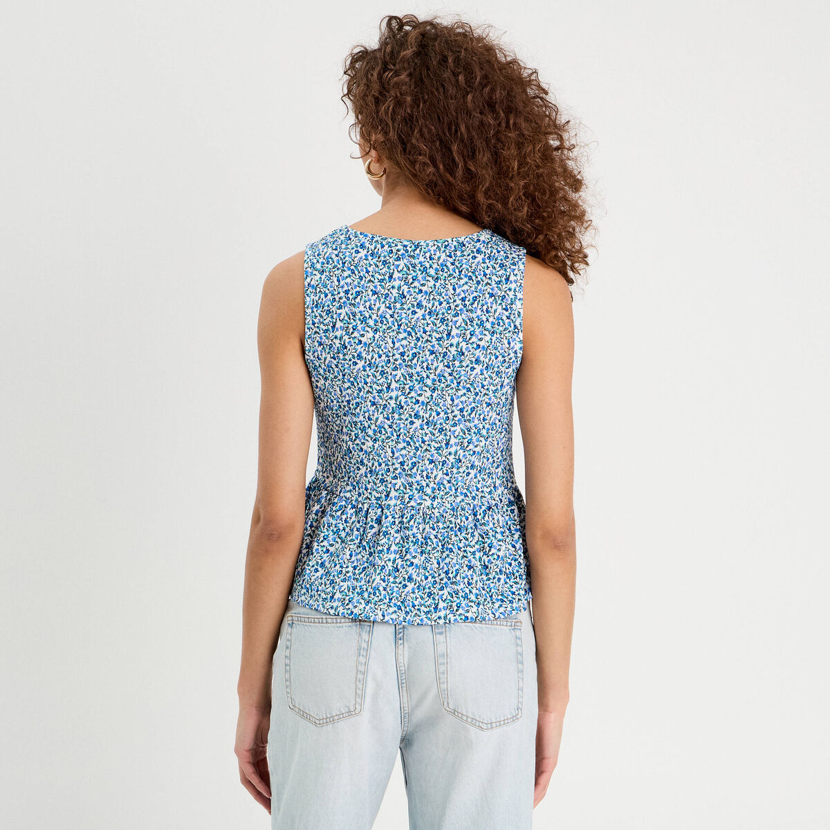 Blouse nouée bleu femme