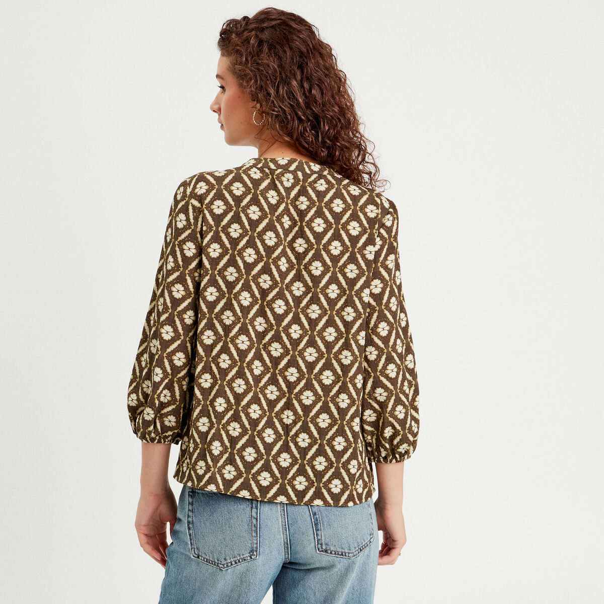 Blouse manches 3/4 vert femme