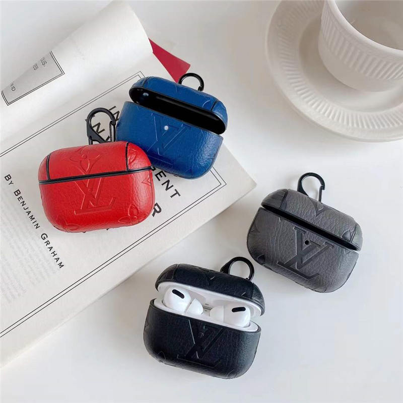 airpods pro2 ケース ハイ ブランド 安い airpods airpods2ケース カバー ヴィトン エアーポッズケース レザー カラビナ付き apple アクセサリー airpodsケース オシャレ 可愛い