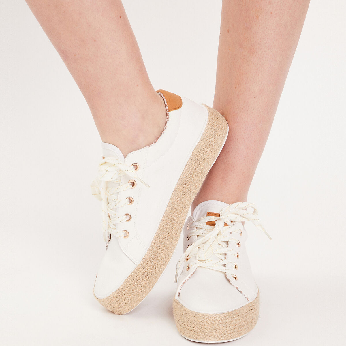 Espadrilles plates ecru femme