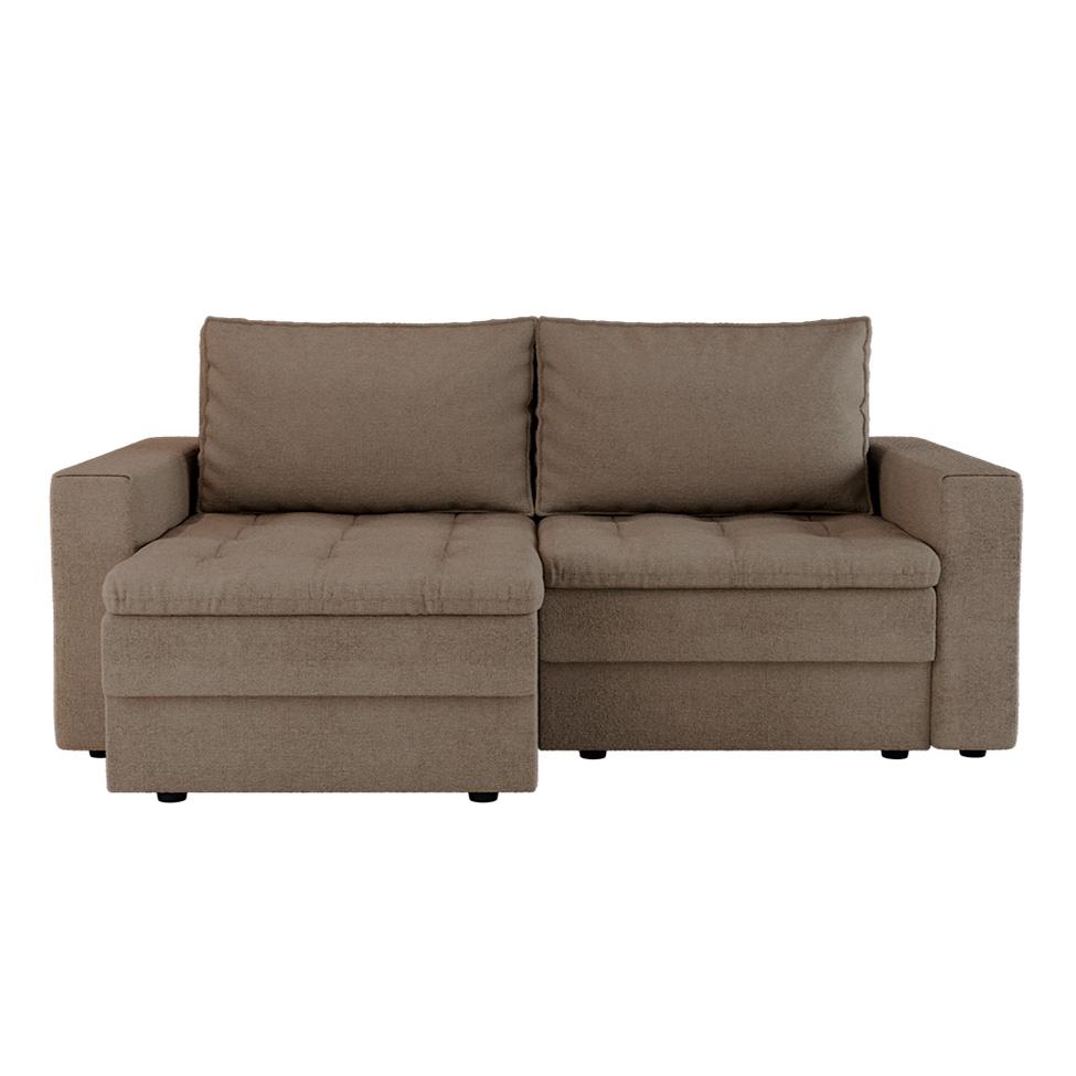 Sofá 3 Lugares Retrátil Berna Linho Bege 210 cm