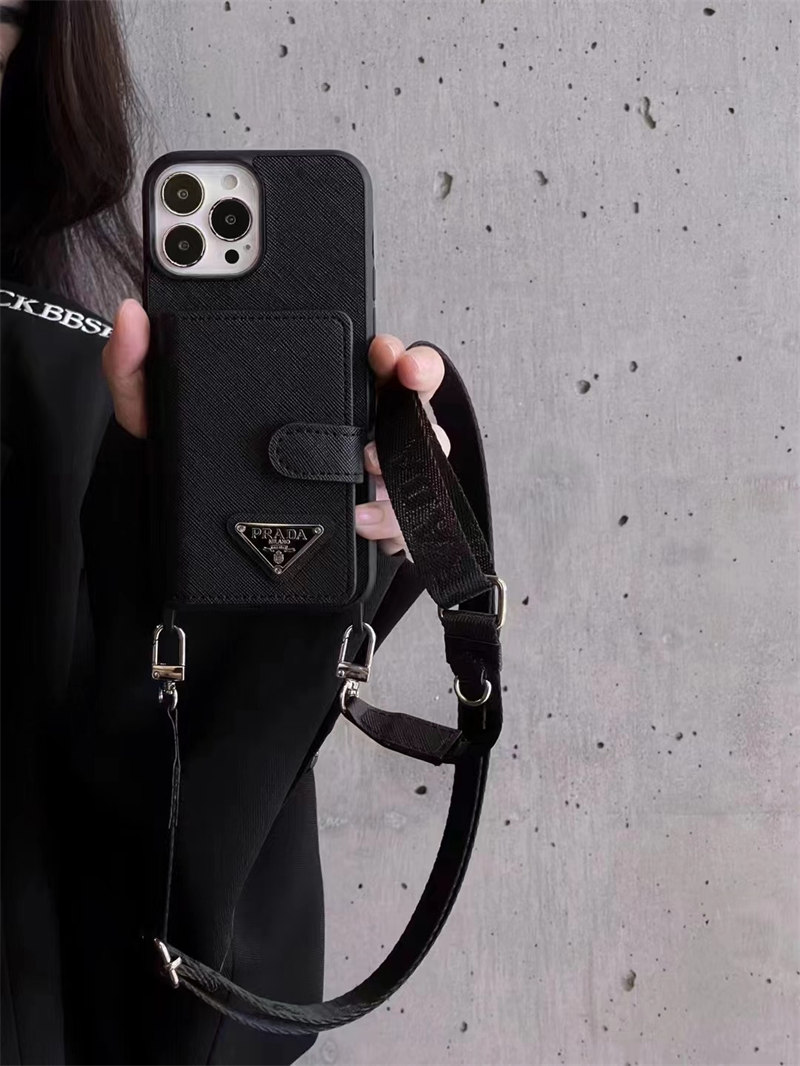 プラダ iphone17/17air ケース スマホ ショルダー prada iphone16/16pro/15 ケース カード収納 iphoneケース ブランド メンズ スマホケース 斜めがけ 肩掛け