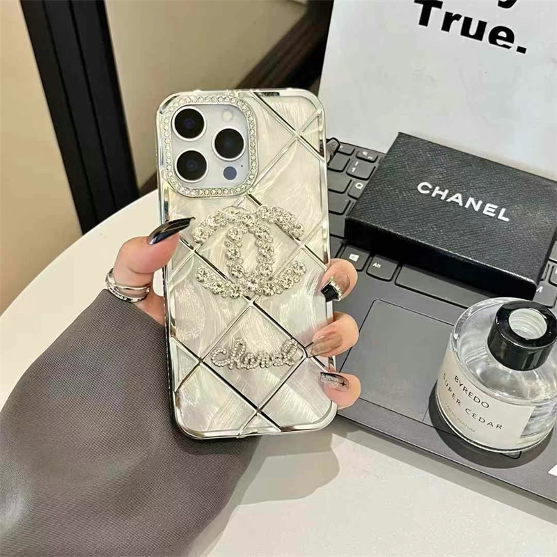 シャネル iphone16/16pro ケース キラキラ chanel スマホケース デコ iphone15/14pro ケース クリア 可愛い ハイブランド iphone13/12/11 ケース  メッキ