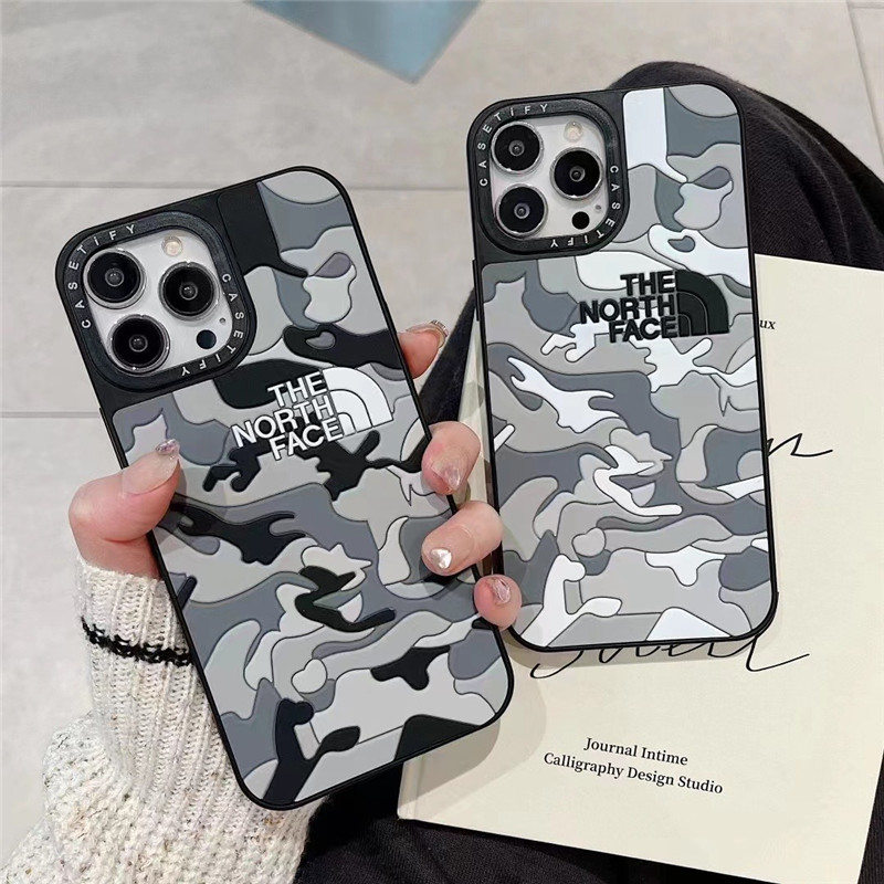 ノース フェイス アイ フォン15/15pro ケース 迷彩 north face iphone13pro/12/11 カバー ハイ ブランド メンズ iphone11ケース カップル 衝撃 に 強い