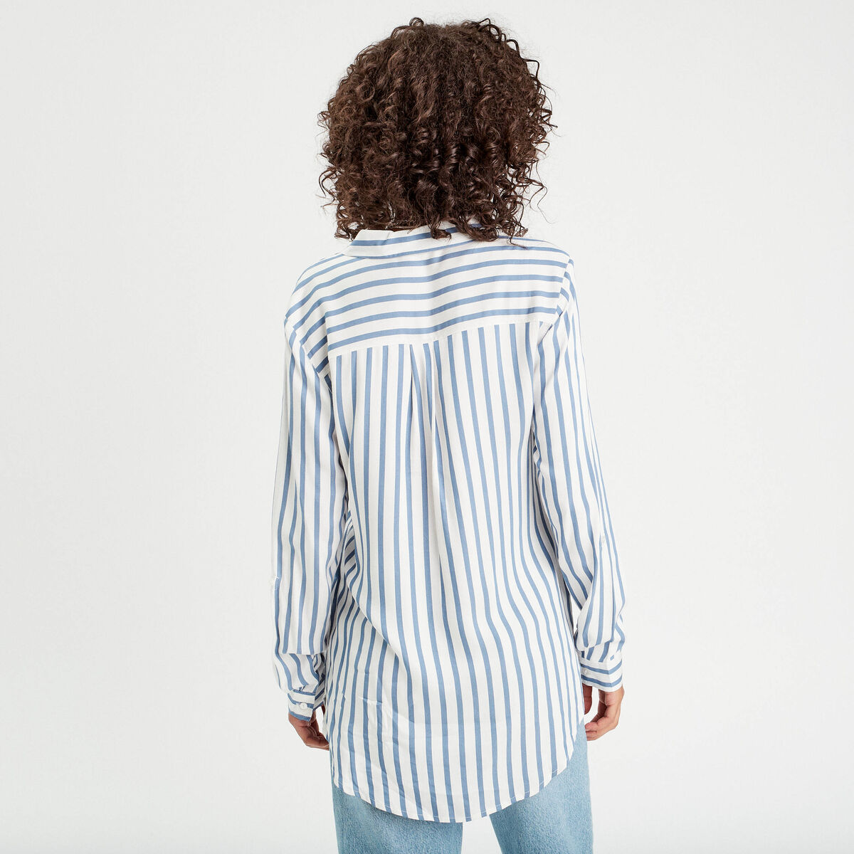 Chemise manches longues bleu marine femme