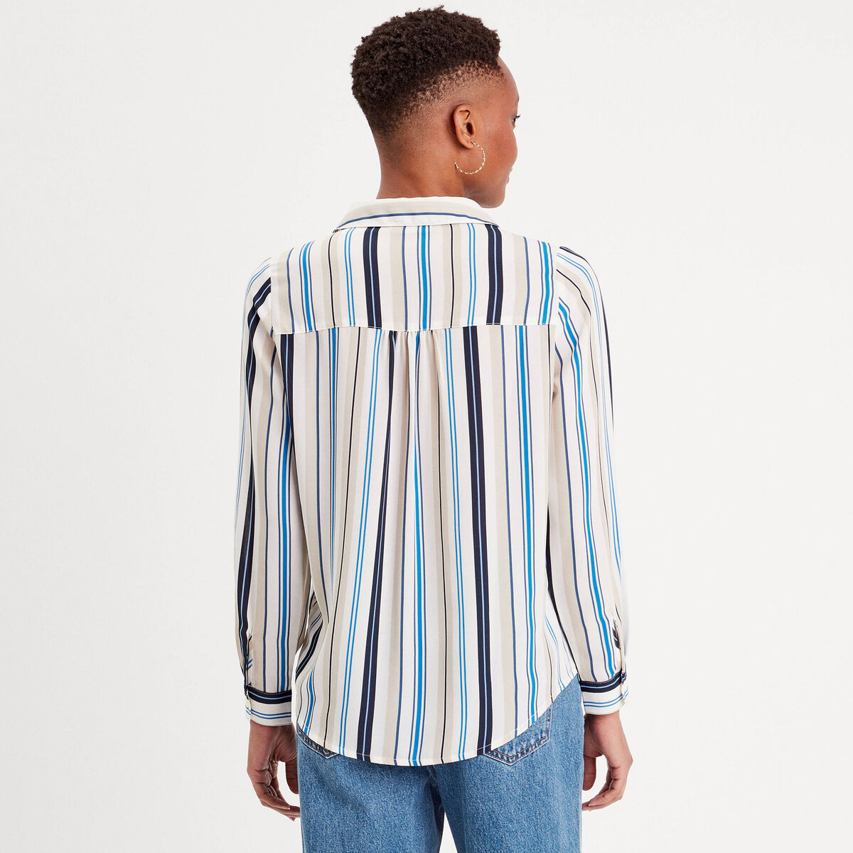 Chemise manches longues blanc femme