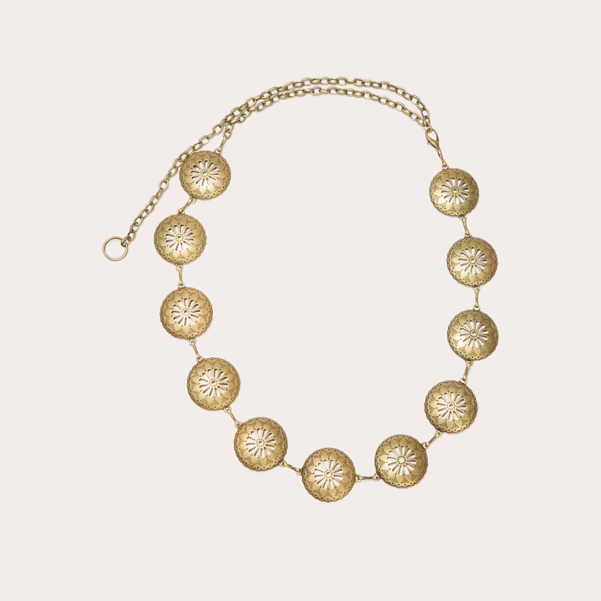 Ceinture cha?ne ronds métal couleur or femme