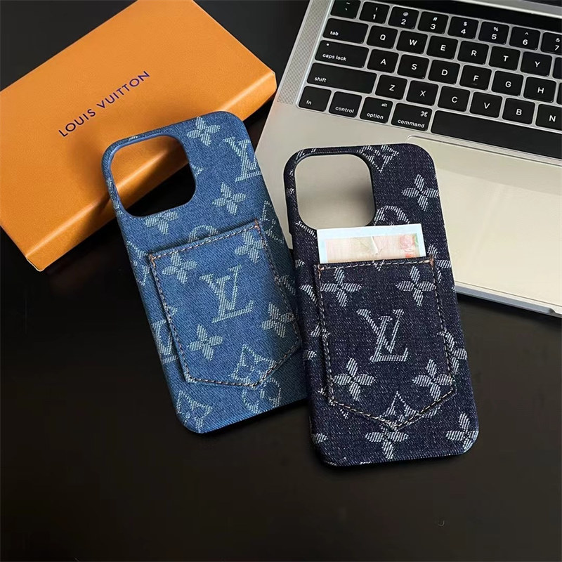 iphone16/15 ケース ルイヴィトン デニム iphone ケース ハイ ブランド iphone15pro/14pro ケース カード収納 iphone12 ケース かっこいい vuitton 携帯ケース 芸能人