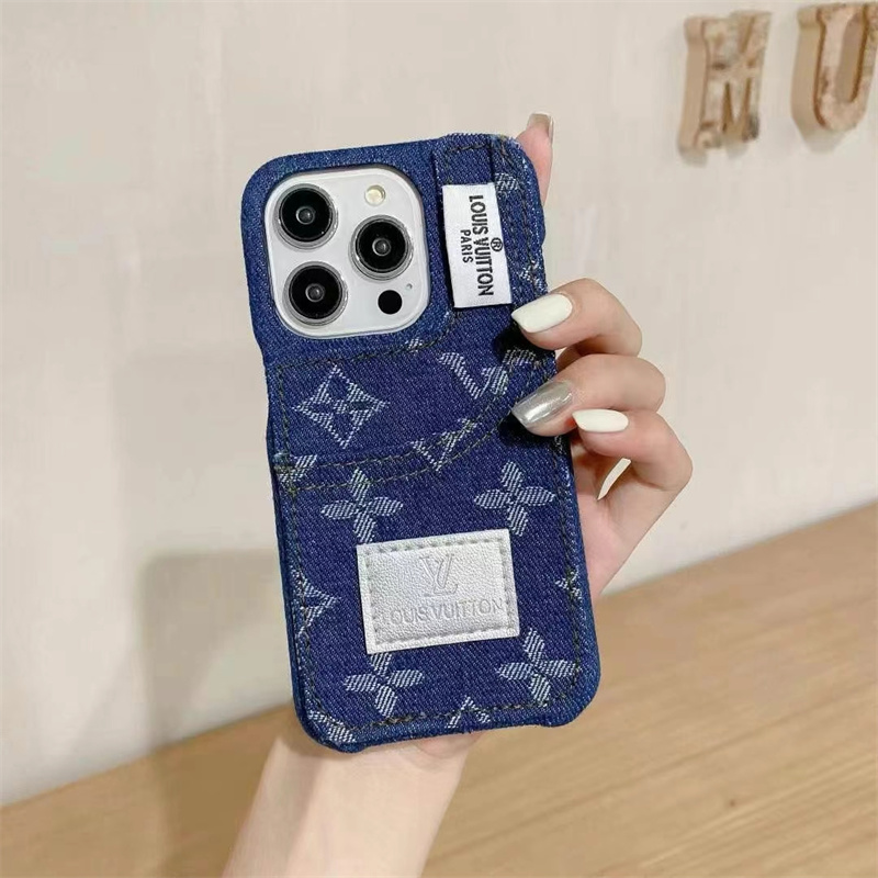 ルイヴィトン デニム iphoneケース ハイブランド iphone15/14pro ケース カード収納 iphone12 ケース かっこいい vuitton 携帯ケース 芸能人