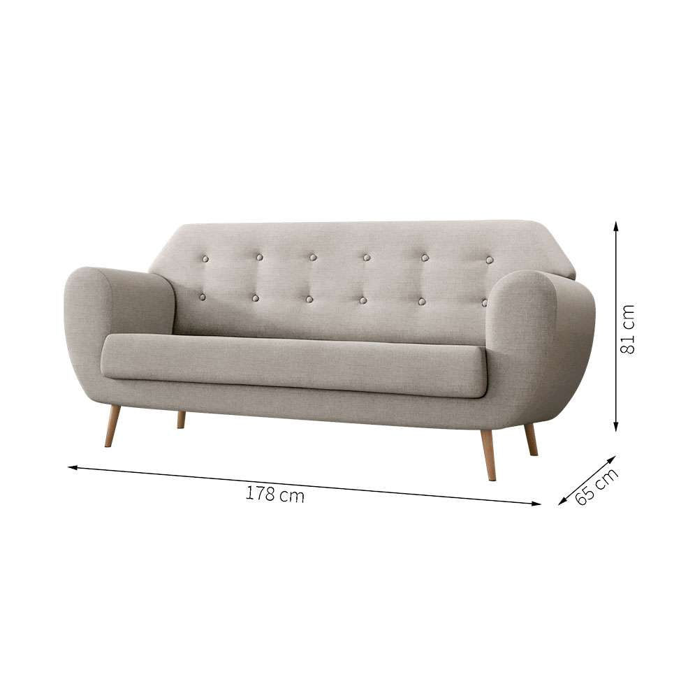 Sofá 3 Lugares Beegees Linho Cru em Promoção | Ofertas na Americanas