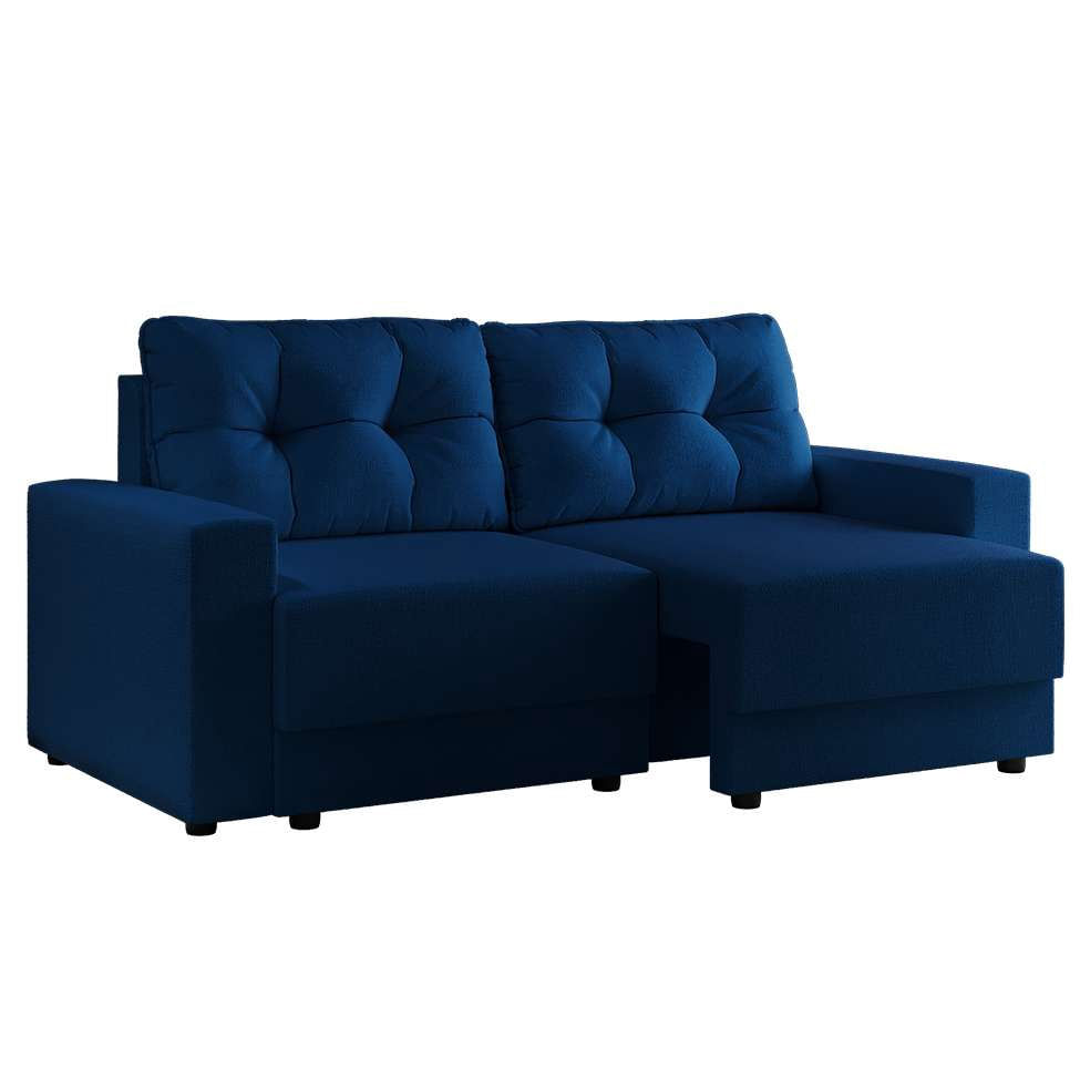 Sofá 3 Lugares Retrátil Lubeck Linho Azul Marinho em Promoção | Ofertas na Americanas