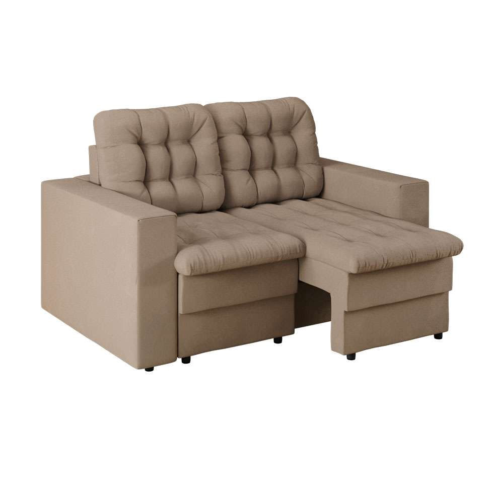 Sofá 2 Lugares Retrátil Lubeck Plush Suede Bege 140 cm em Promoção | Ofertas na Americanas