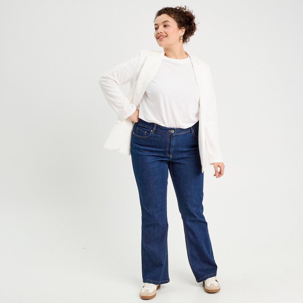 Veste blazer cintrée ecru femme