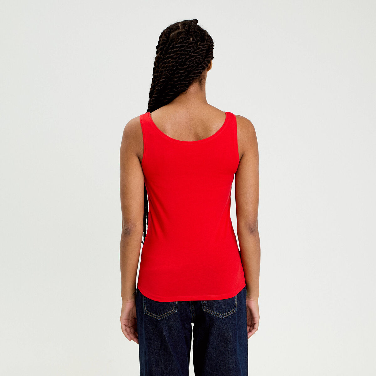 Débardeur bretelles larges rouge femme