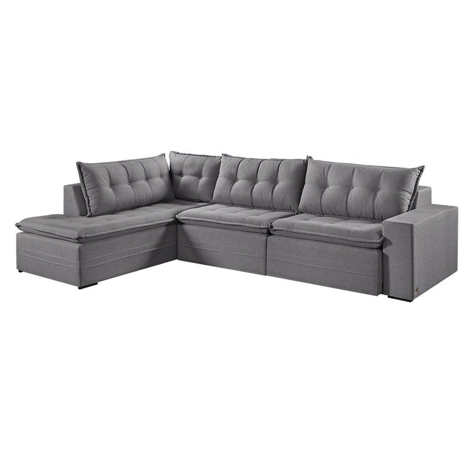 Sofá Retrátil 6 Lugares 296cm com Chaise a Esquerda de 91cm Presidente