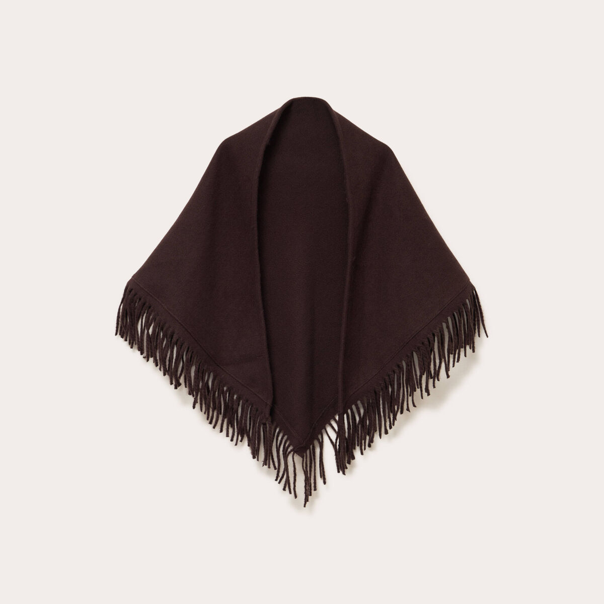 Plaid à franges marron foncé femme