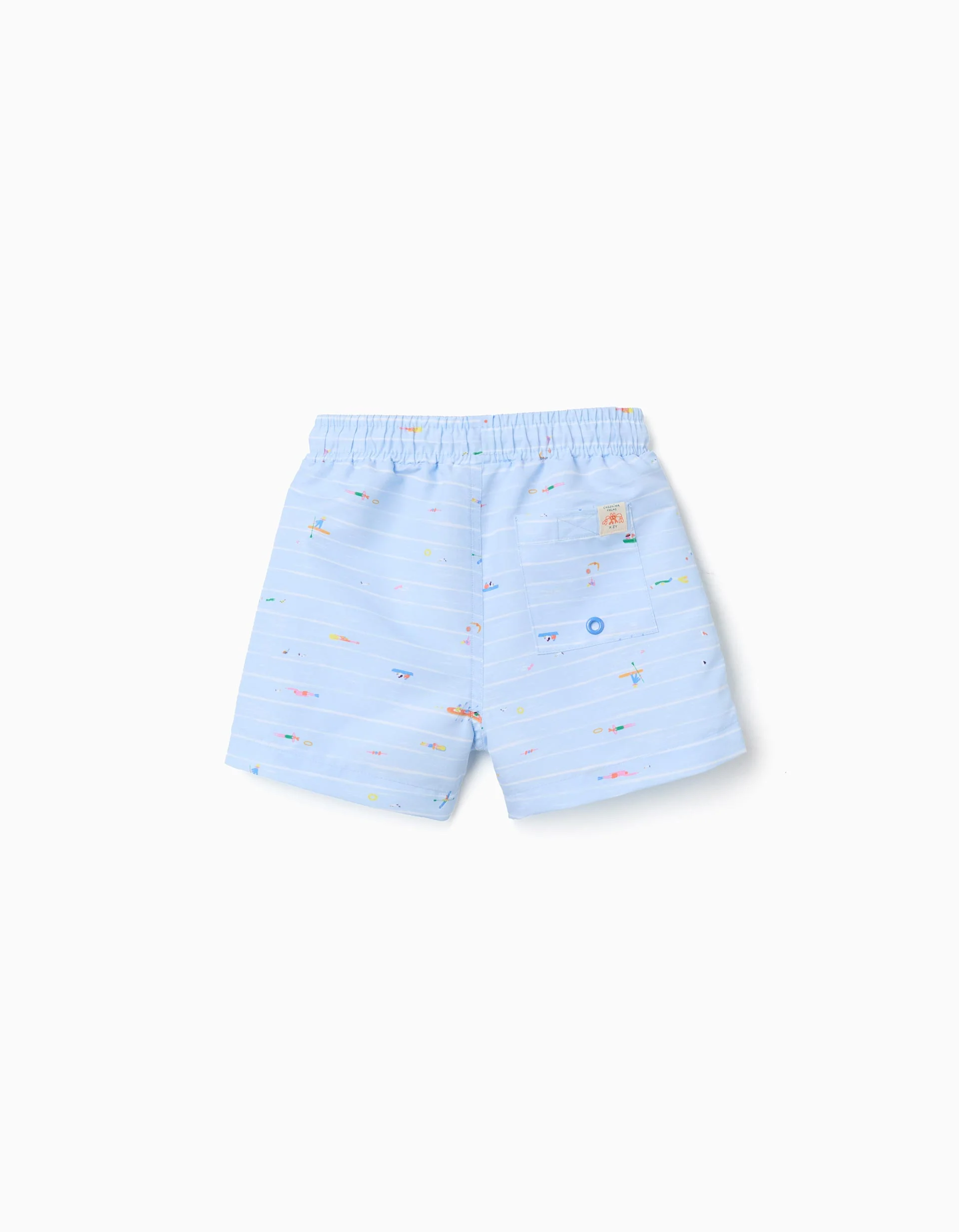 Swim shorts with print Carolina Celas x Zippy for baby boys, light blue