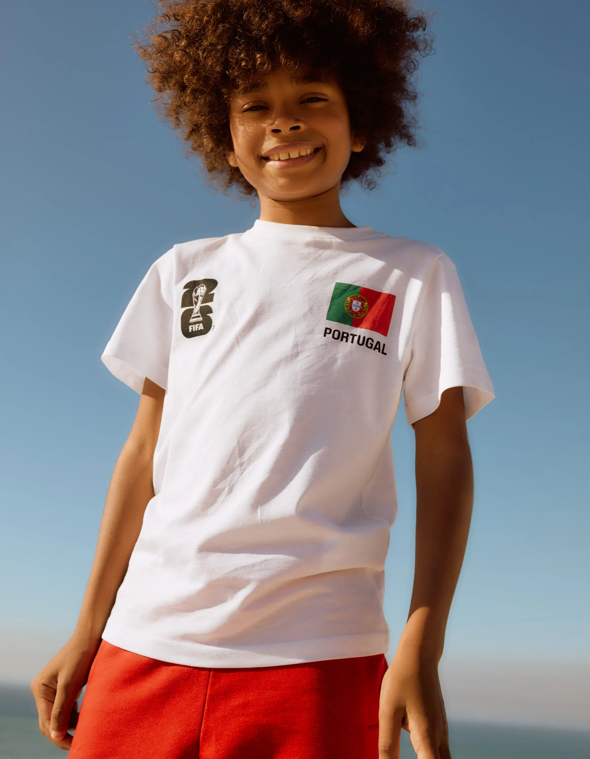 Portugal FIFA World Cup 2026 cotton T-shirt for children, white