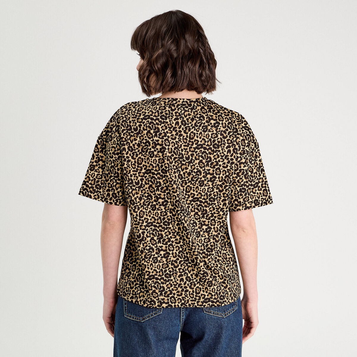 T-shirt manches courtes beige femme