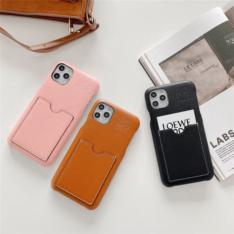 iphone16/15pro max ケース ロエベ 新作 iphone14/13pro maxケース カード収納 loewe 携帯ケース iphone12 シンプル 韓国 アイフォン11/11pro/se カバー アナグラム iphonexs max/xr スマホケース 大人可愛い