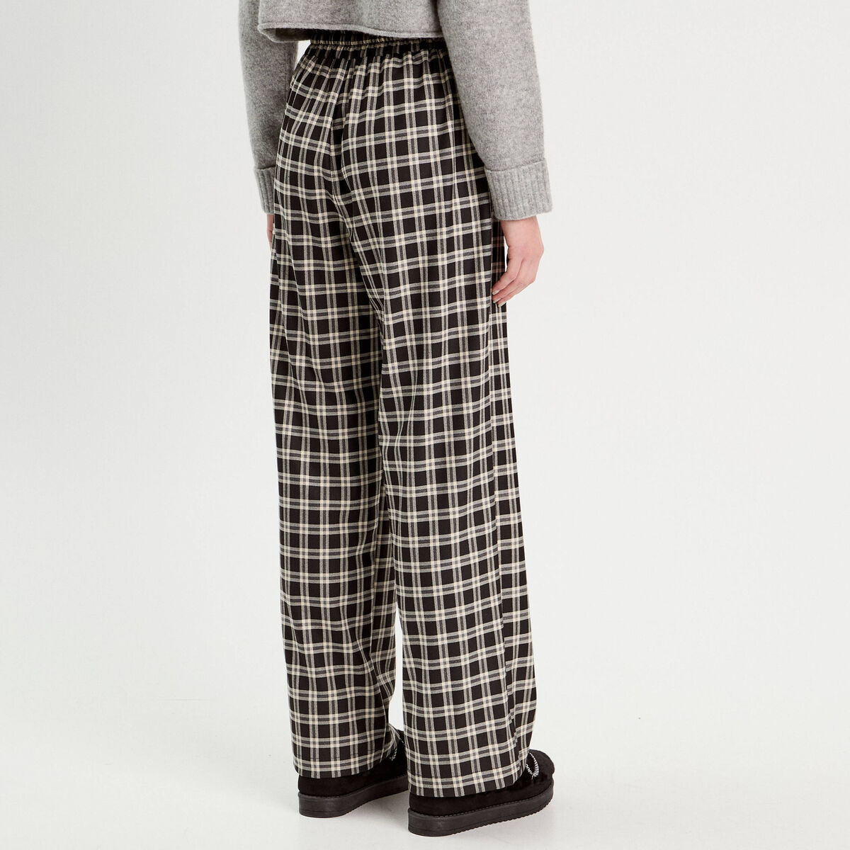 Pantalon large noir femme