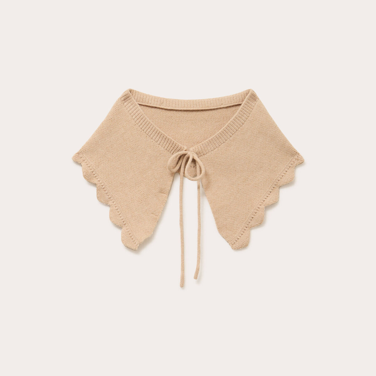 Col en maille sable femme