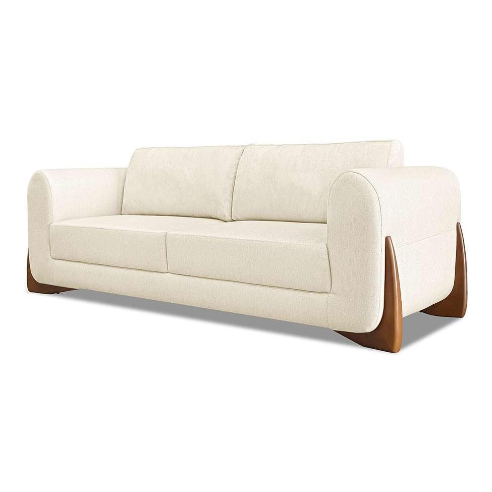 Sofá 3 Lugares Yves Linho Rústico Natural 200 cm em Promoção | Ofertas na Americanas