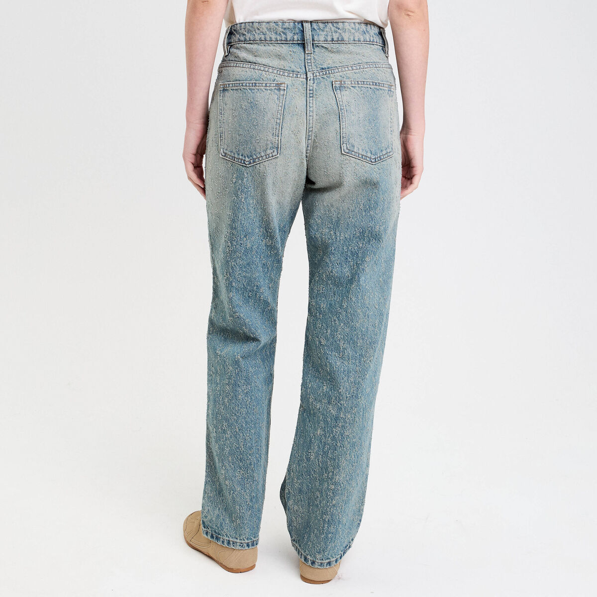 Jean droit taille standard denim dirty femme