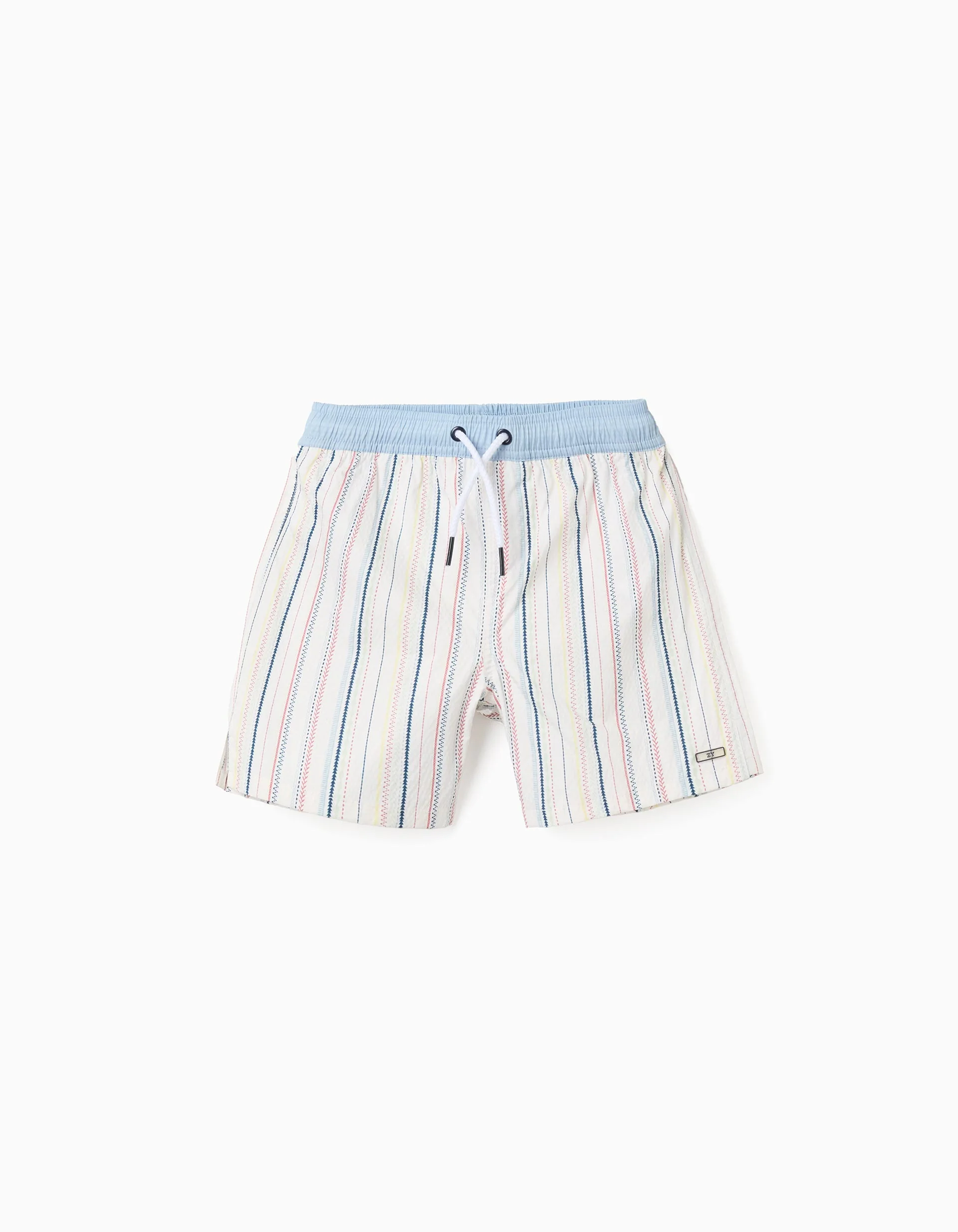 Swim shorts with ethnic stripes and drawstring B&S for boys, multicolour