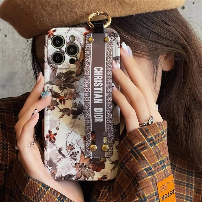 dior 風 iphone16/16pro ケース 人気 女子 カエデの葉 アイフォン15pro/14pro maxケース 落下防止 ベルト ブランド iphone12proケース おしゃれ インスタ iphone11/xs ケース 海外 セレブ 2022