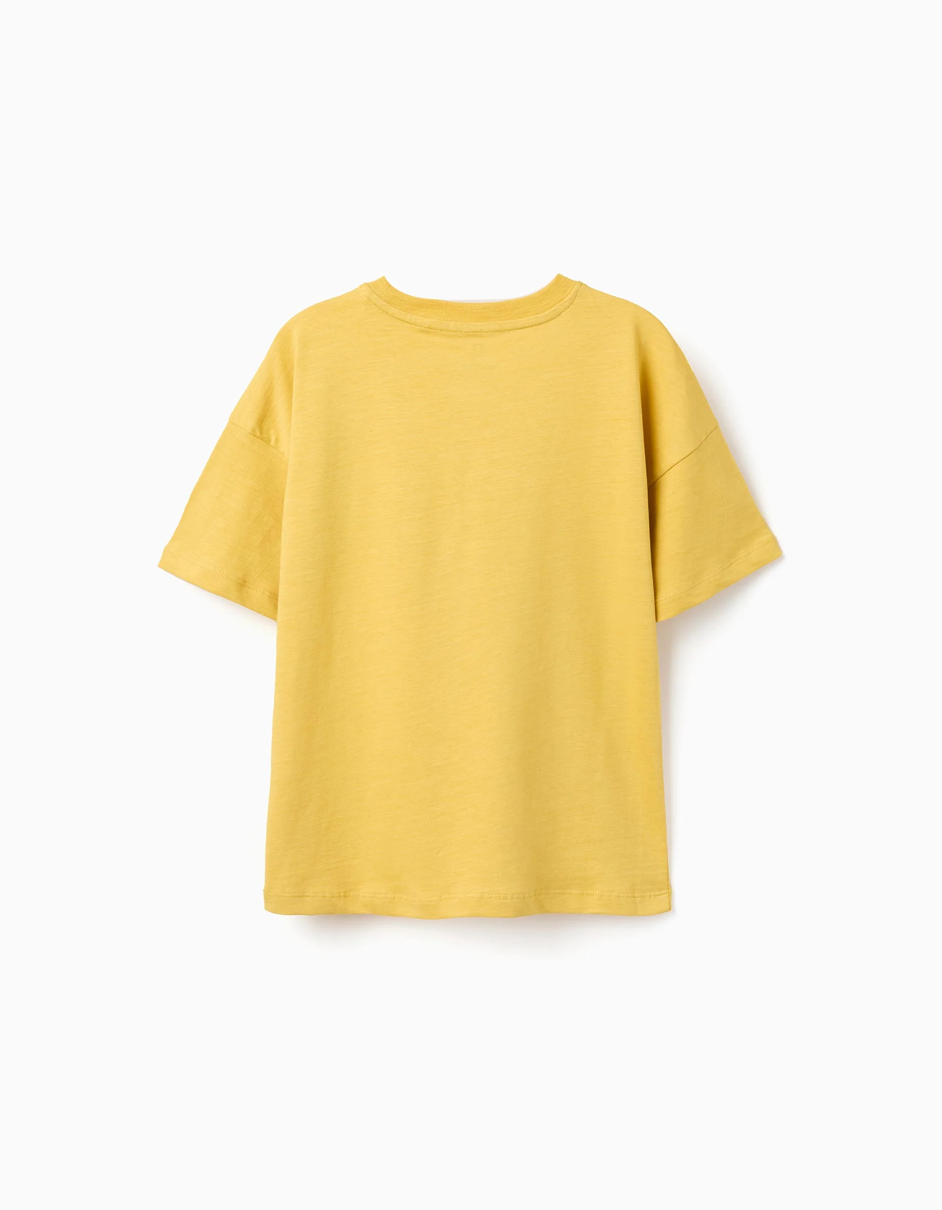 Cotton T-shirt with See the Unseen print for boys, yellow