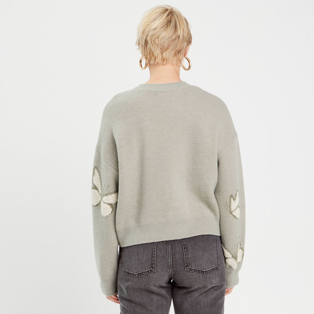 Pull manches longues vert pastel femme