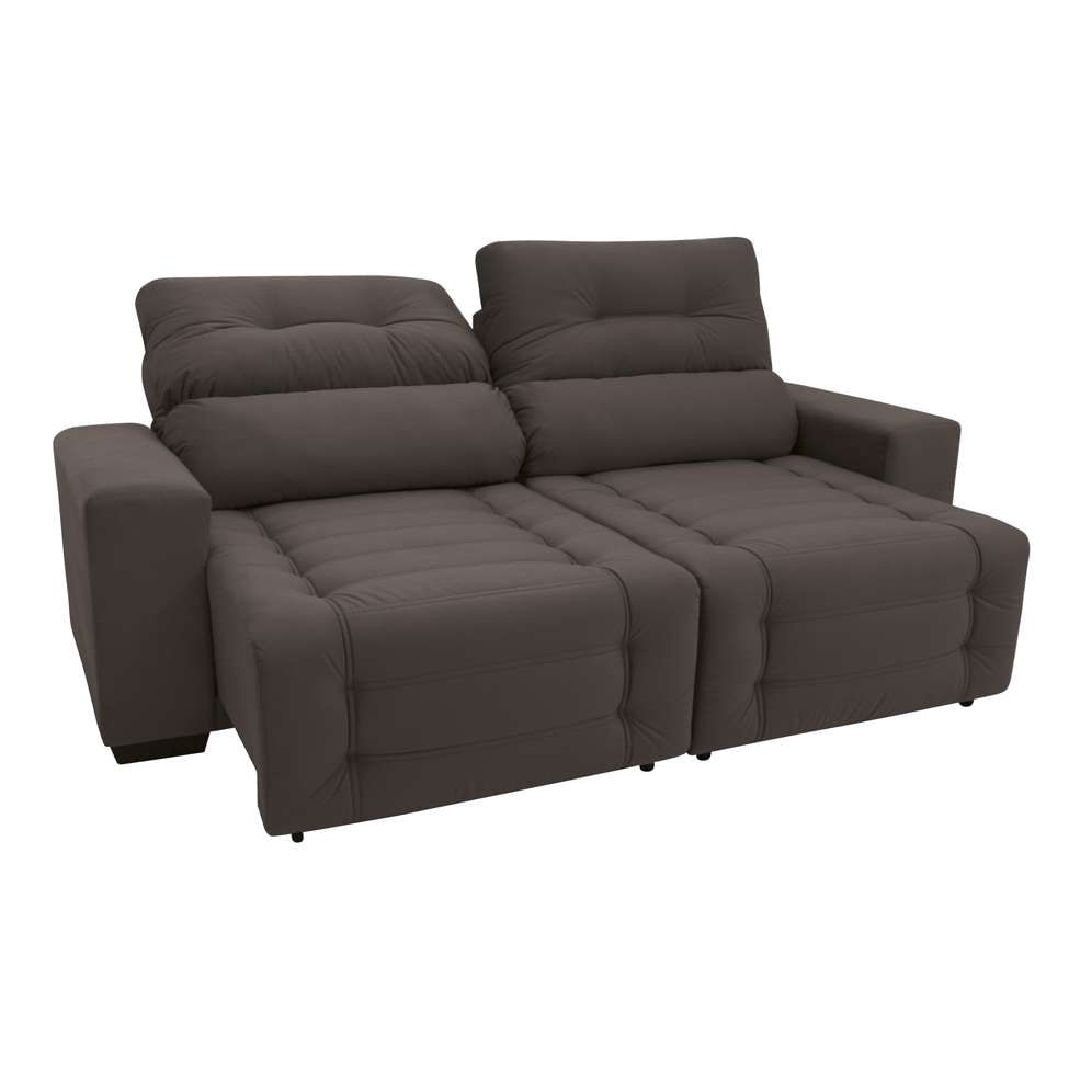 Sofá Retrátil e Reclinável 3 Lugares Blenda I Suede Café em Promoção | Ofertas na Americanas