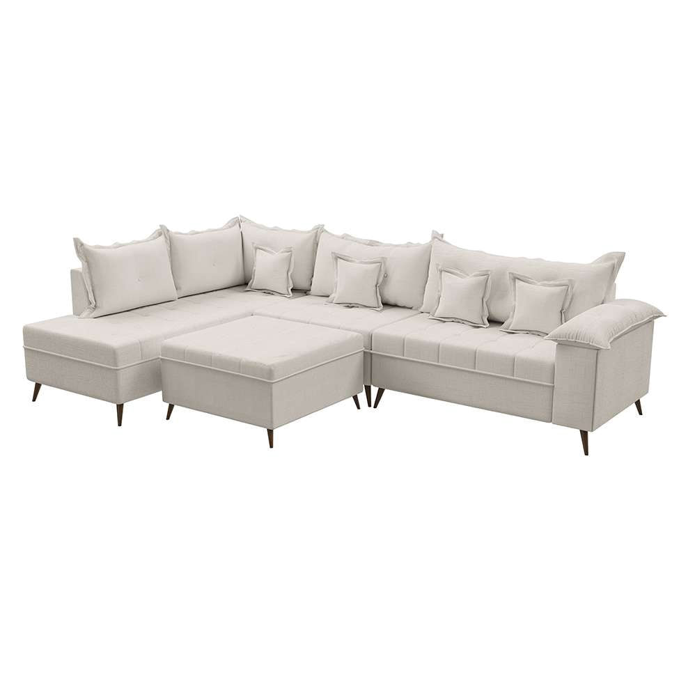 Sofá de Canto Cancun Linho Natural em Promoção | Ofertas na Americanas