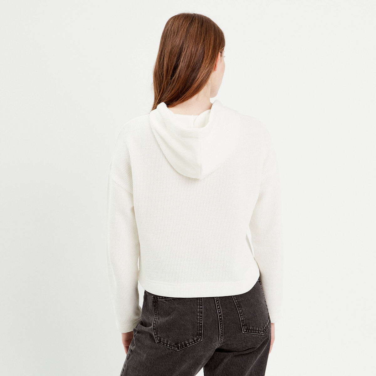 Sweat à capuche ecru femme