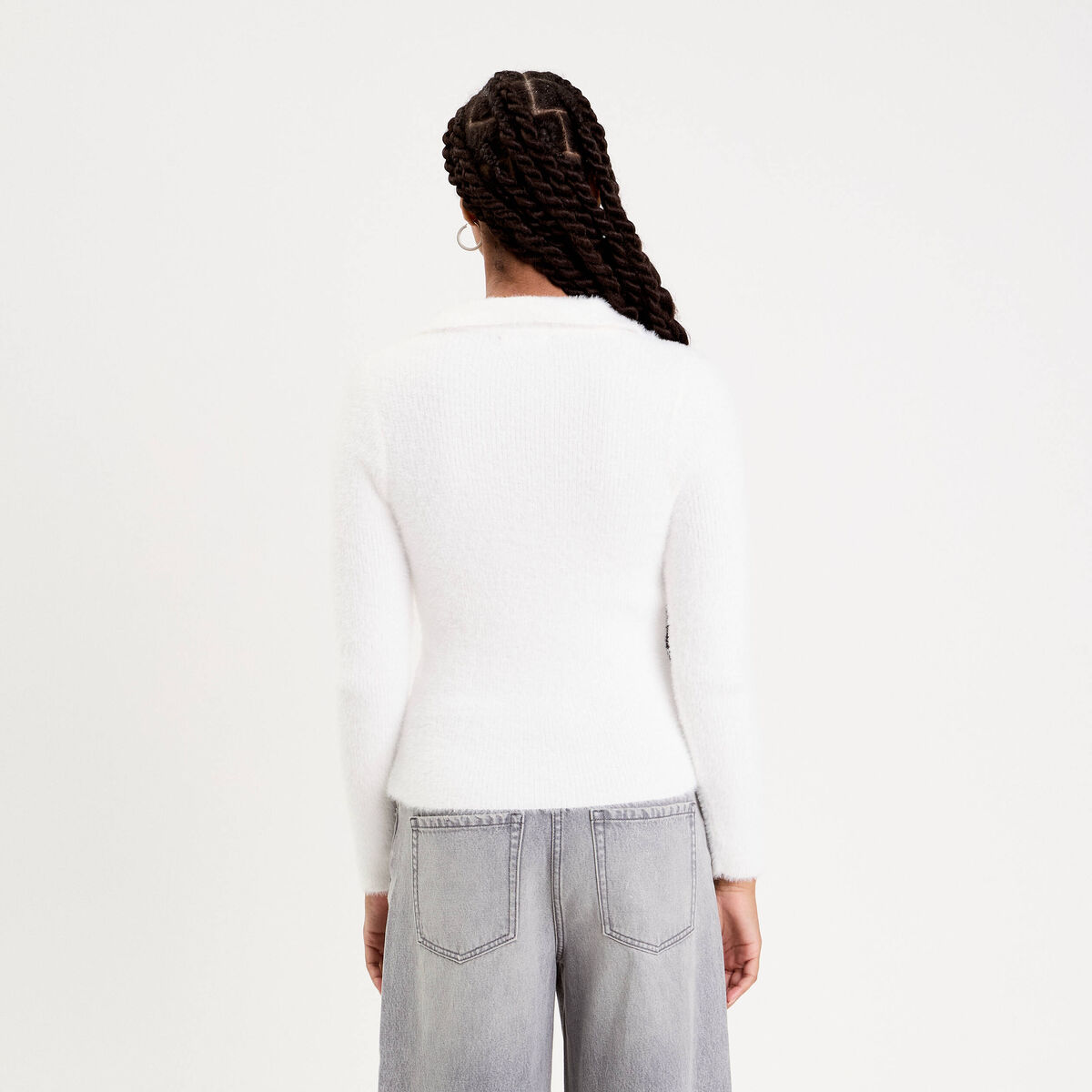Gilet coupe ajustée ecru femme