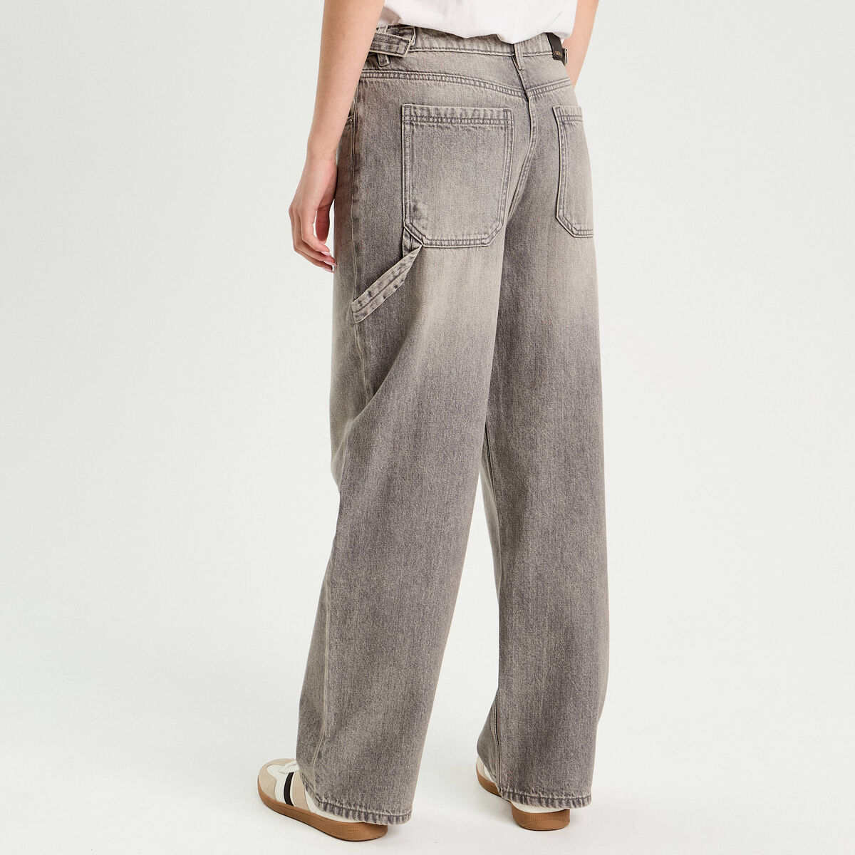Jeans wide leg carpenter denim gris femme