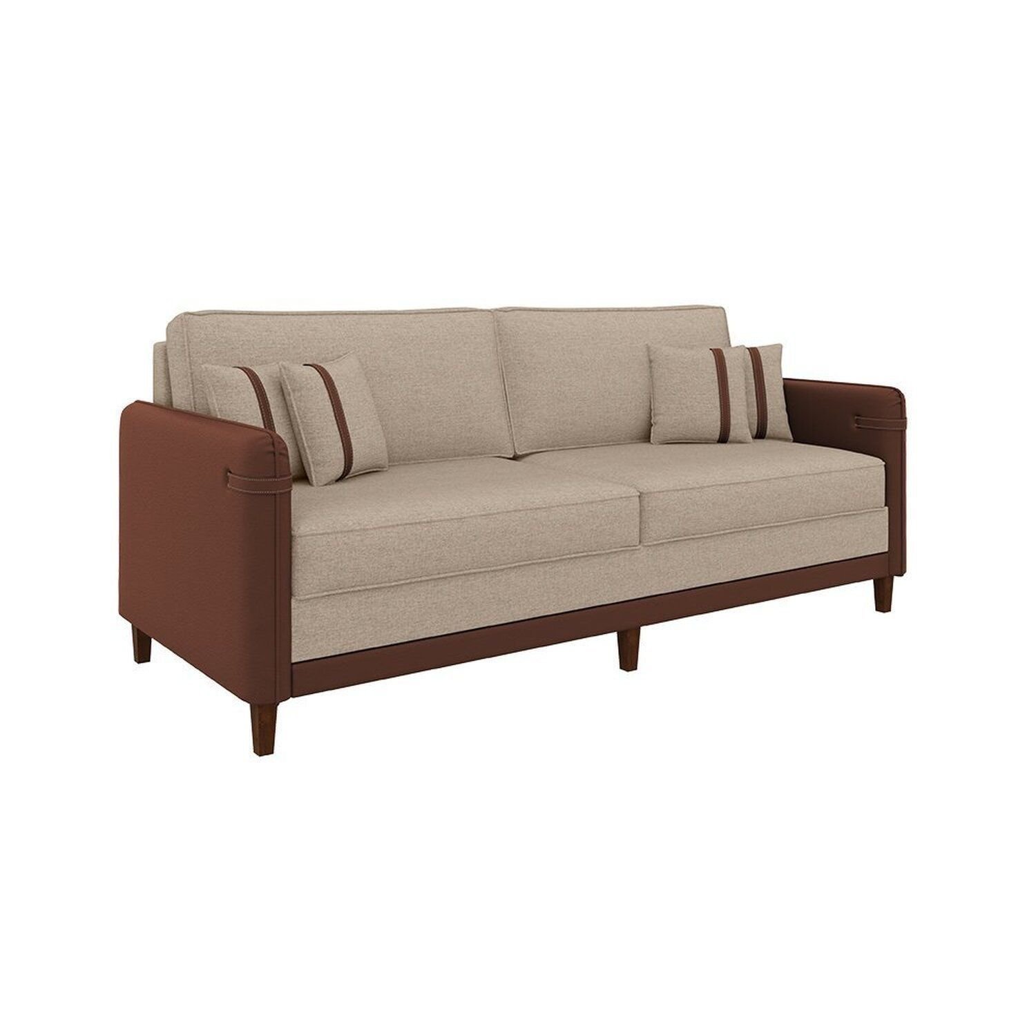 Sofá Living 3 Lugares 212cm Manágua Espresso Móveis