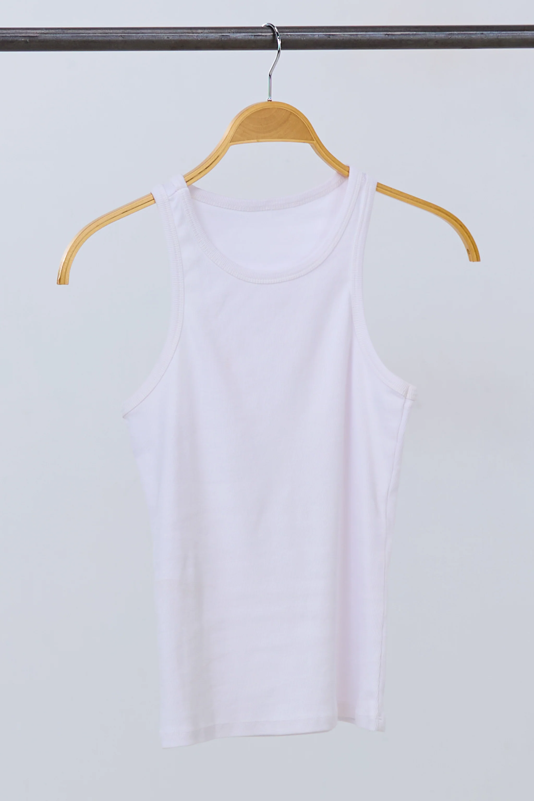 Geripptes Tanktop, weiß