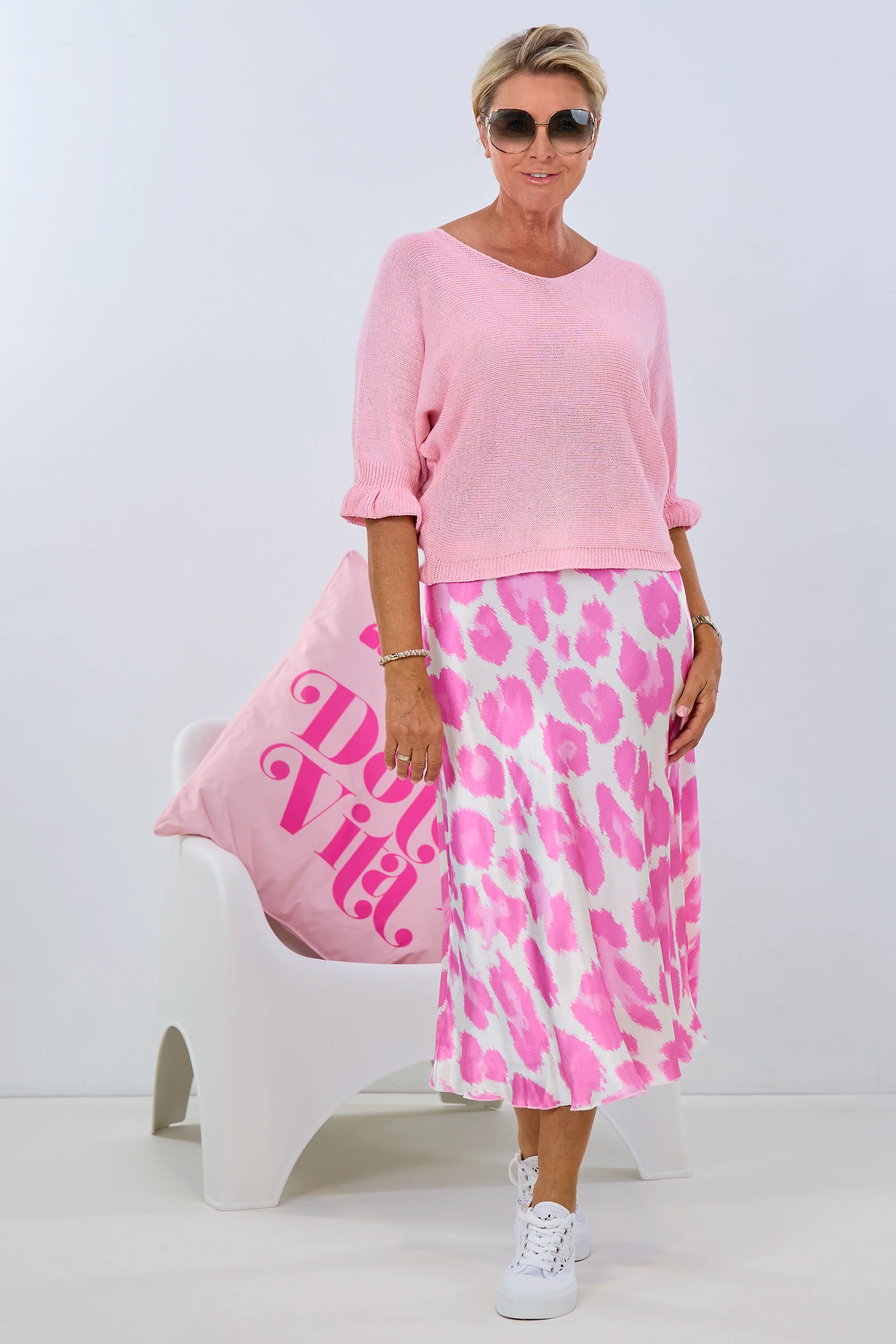 Pulli mit Fledermausärmeln, rosa