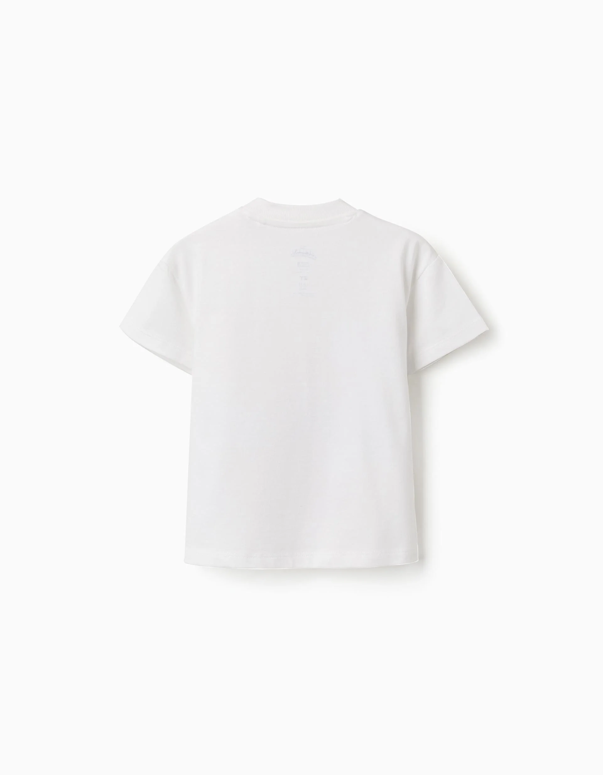 Cotton T-shirt with Spidey print for babies and boys, white