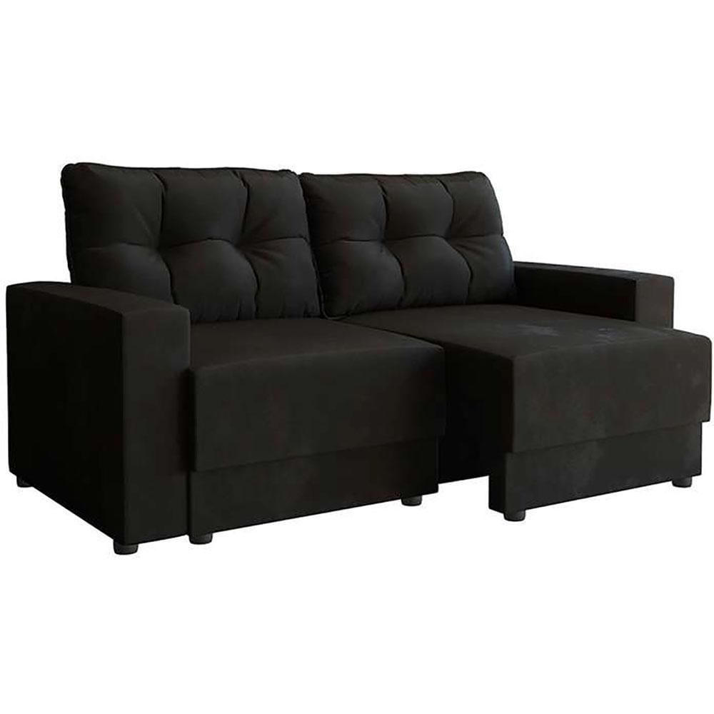 Sofá 2 Lugares Retrátil Lubeck Suede Preto 140cm em Promoção | Ofertas na Americanas