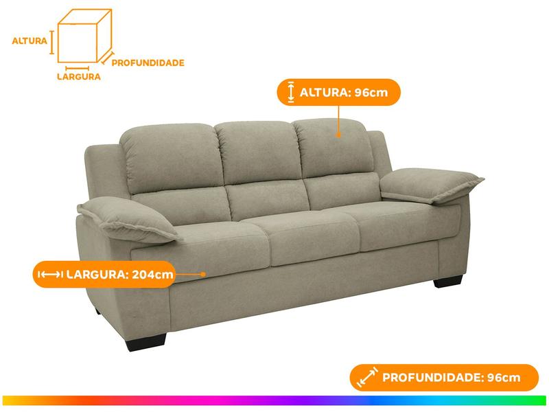 Conjunto de Sofás 2 e 3 Lugares Carmel Linoforte