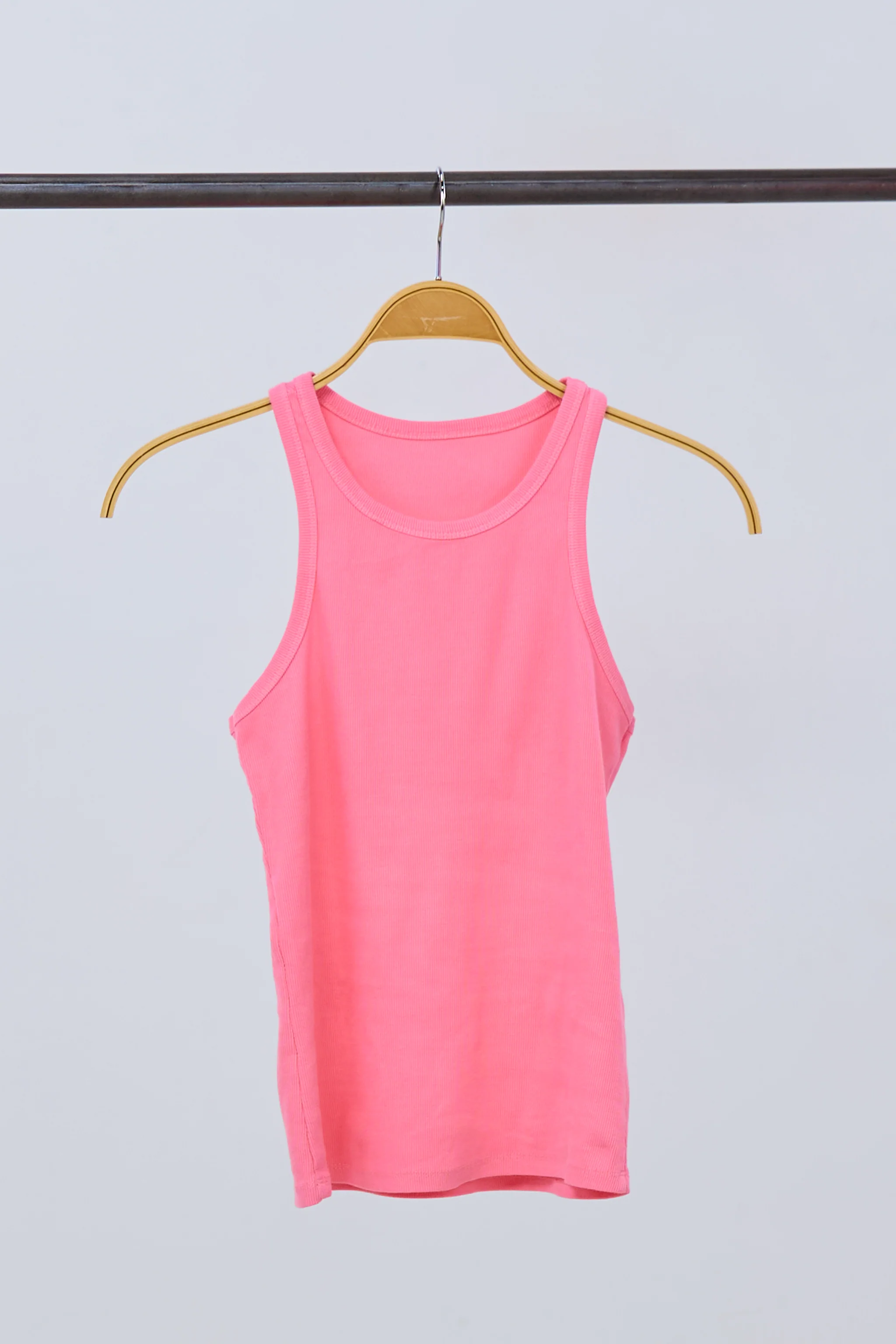 Geripptes Tanktop, candyrosa