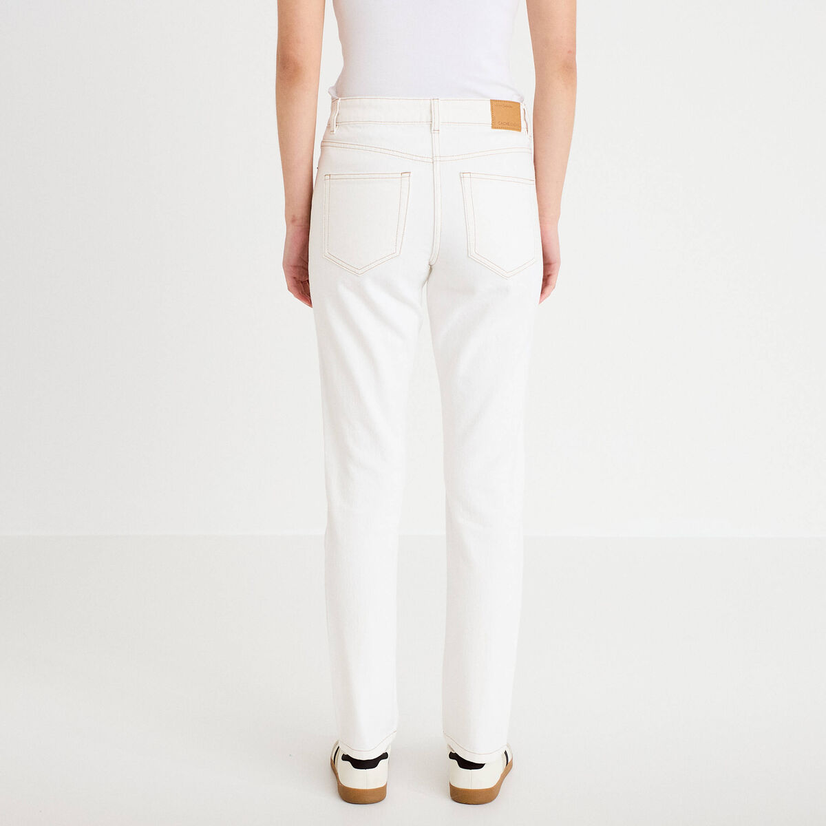 Jean slim taille standard denim blanc femme